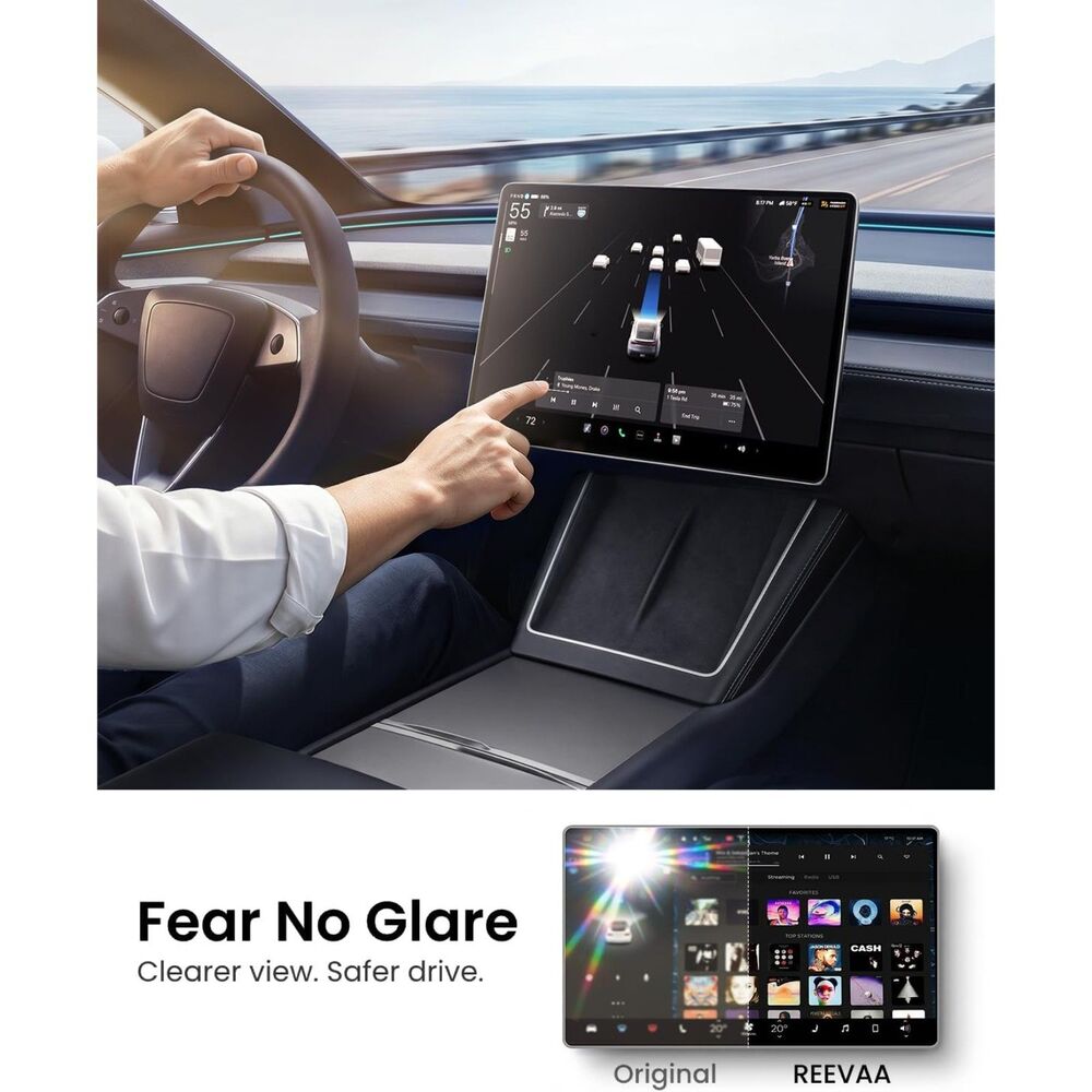 Tesla Model Y 2026 Screen Protector Set 16 Inch Front & 8 Inch Rear Matte - Picture 4 of 6